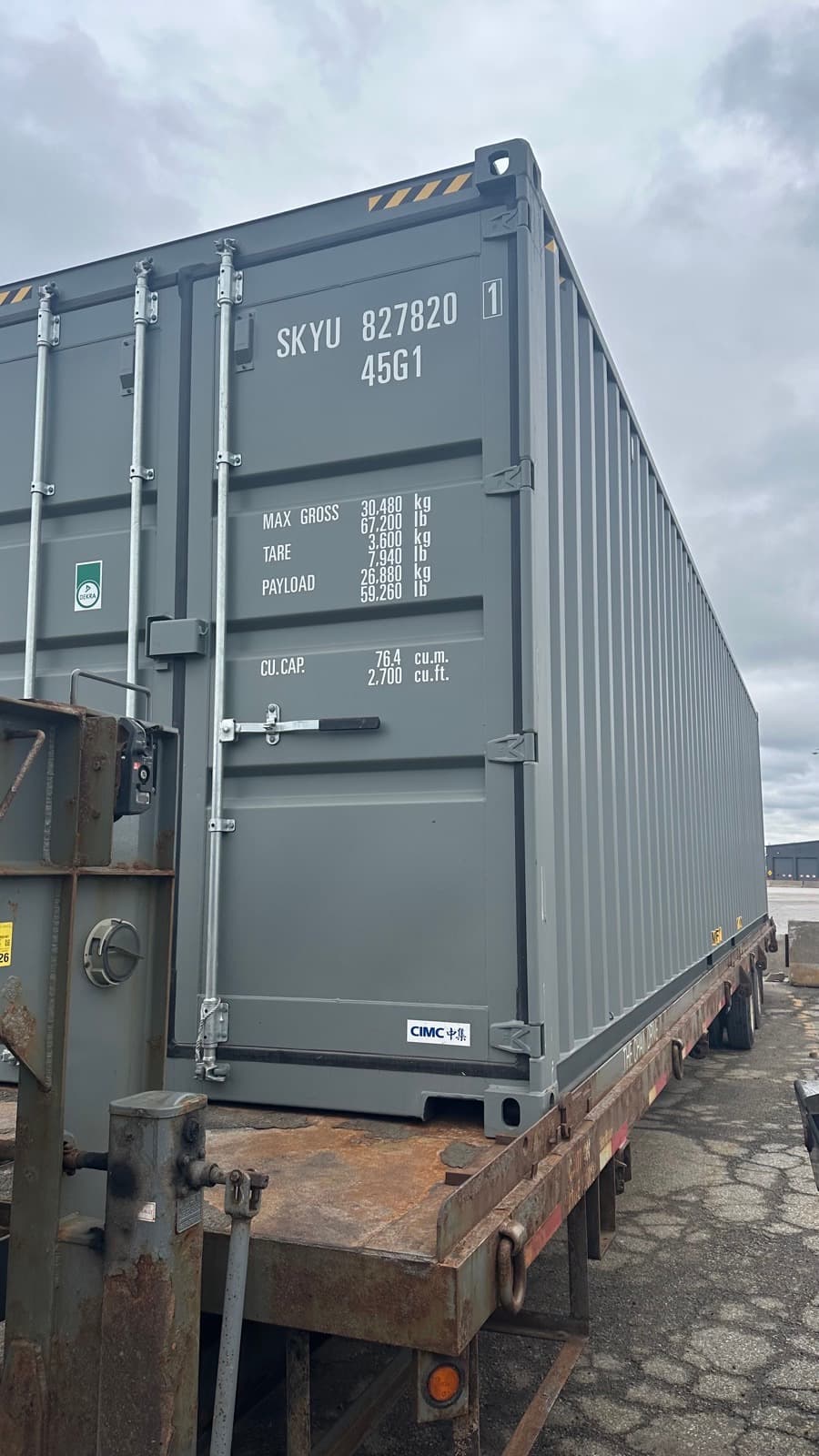 40ft High Cube (9'6") – New (One-Trip)