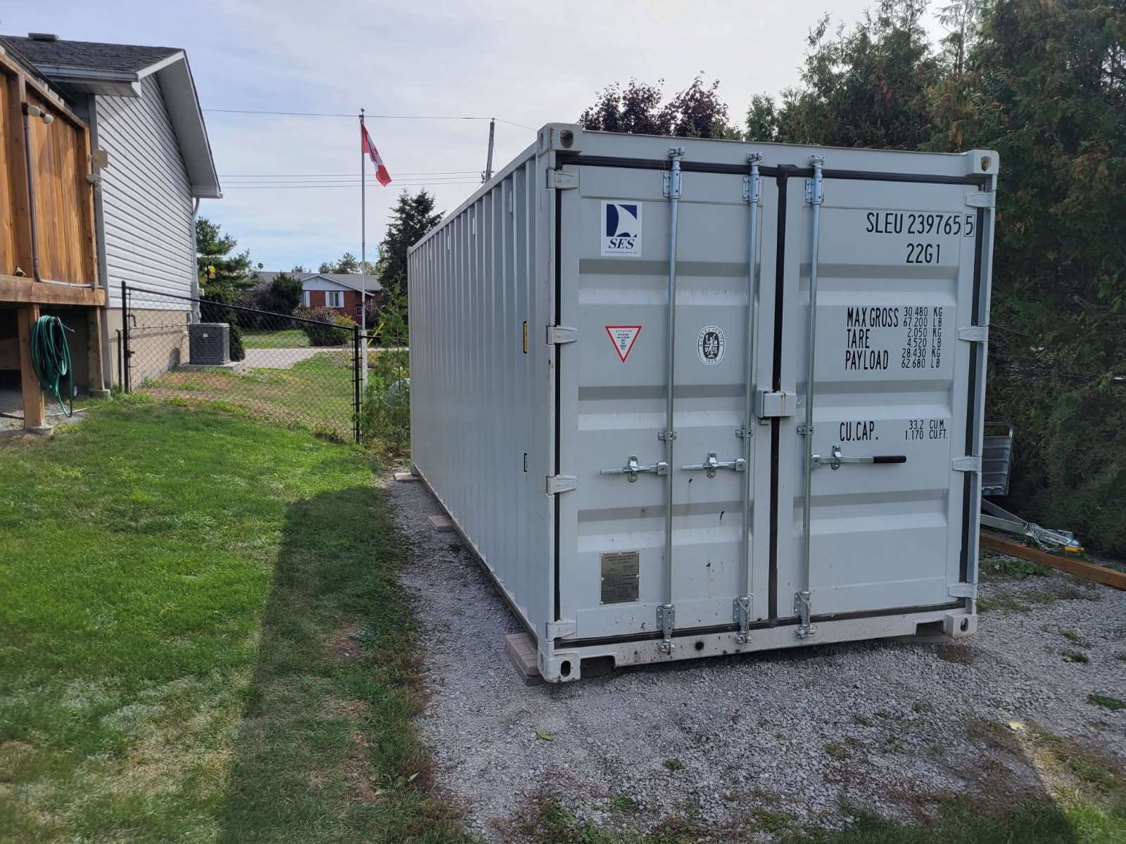 New 20ft delivered to a residential yard