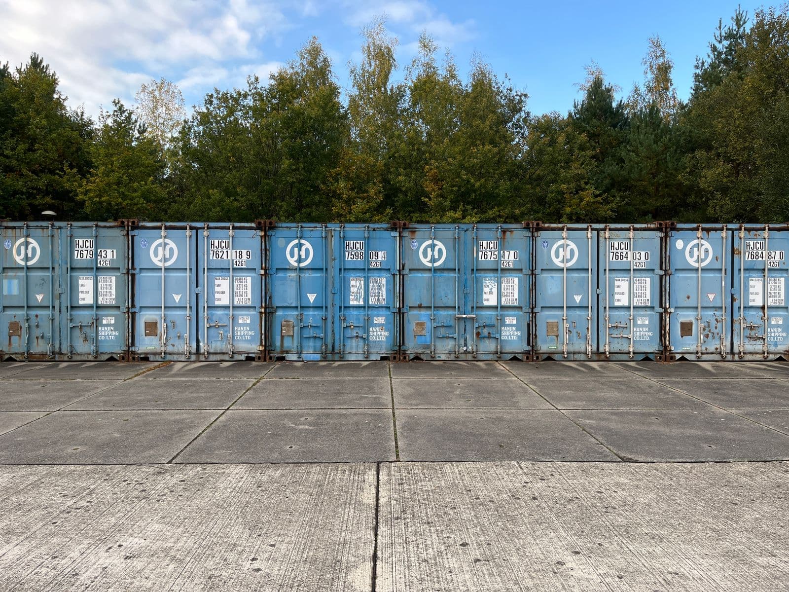 Row of shipping containers for sale at our Vaughan yard